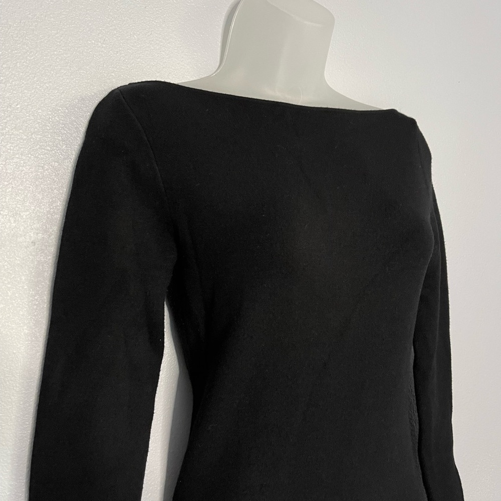 Alice + Olivia Black Midi Bodycon Long Sleeve Classic Dress Size Small-medium - Picture 14 of 15